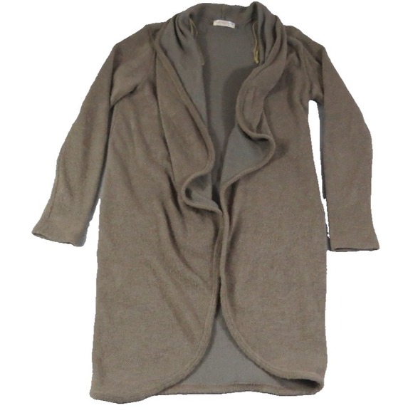a'gaci Sweaters - A'GACI Open Front Cardigan Women Taupe Drape Long USA Acrylic Blend 18x33.5